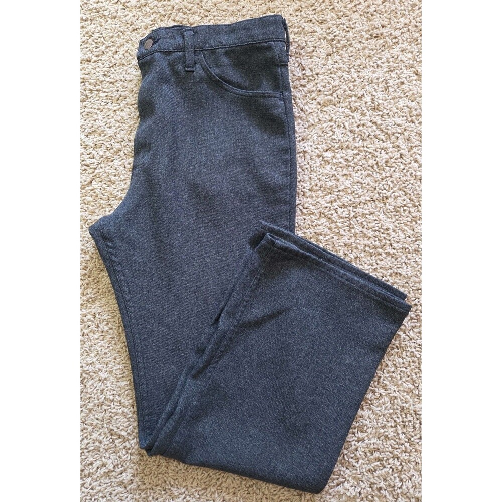 Vtg Wrangler Wrancher Dress Jeans Pants 34x29 Gray 82HK Poly - Boot Zipper - USA